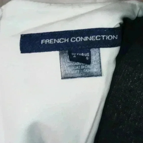 FRENCH CONNECTION Whisper Ruffled V-Neck Mini Dress sz 4 - Picture 8 of 8